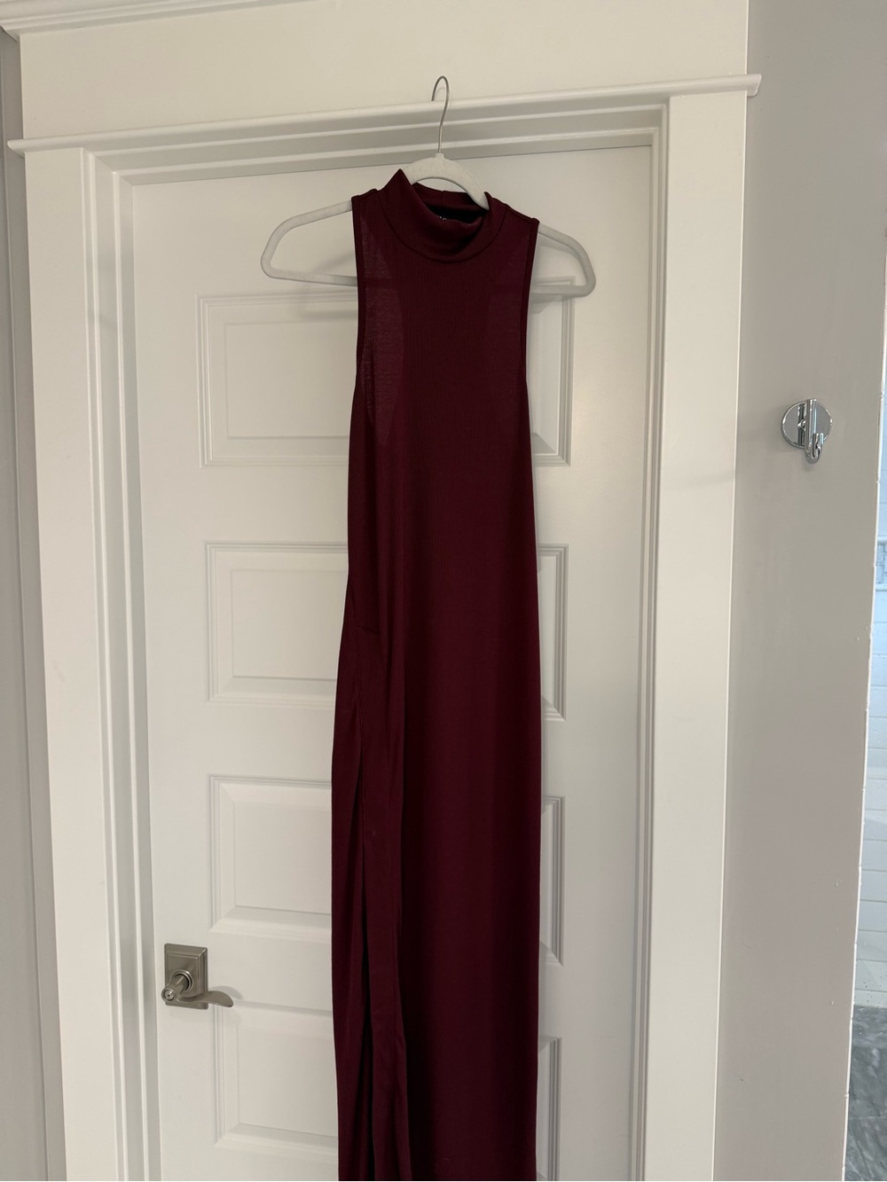 Vici Sleeveless Turtleneck Maxi Dress in Burgundy